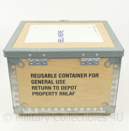 RNLAF Luchtmacht versterkte houten kist - 32½ x 27½ x 23½ cm -  origineel