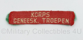 Straatnaam Korps Geneeskundige troepen 1946 tot 1950 - 9 x 2 cm - origineel