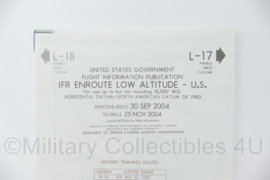 United States Flight Information IFR Enroute Low Altitude Map L17 L18 Patterson New Orleans 2004 - 25 x 13 cm - origineel