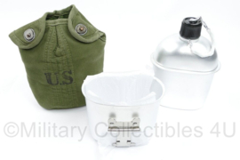 WO2 US Army veldfles set met aluminium fles en beker - replica