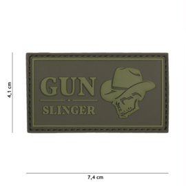 Embleem 3D PVC Gun Slinger - groen - met klittenband - 7,4 x 4,1 cm