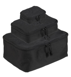 Set van 3 MOLLE tassen met ritsen - nieuw gemaakt - BLACK