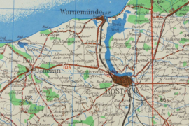 WW2 British War Office map 1943 Rostock en Zuid Denemarken - 83,5 x 63,5 cm - origineel