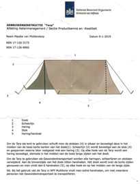 KL Landmacht nieuw model woodland zeil shelter 1 pax noodonderkomen tarp - ongebruikt - afmeting zeil 160 x 243 cm - origineel
