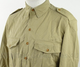 KM Marine Korps Mariniers khaki dik overhemd lange mouw met embleem - maat 37 of 38 - origineel