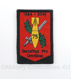 Defensie EOD Explosieven Opruimingsdienst Defensie Securitas Pro Omnibus 1944-2019 75 jaar embleem - met klittenband - 8 x 5,5 cm