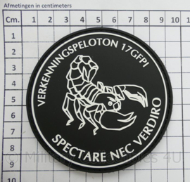 Embleem 3D PVC met klittenband - Verkenningspeloton 17 GFPI Spectare Nec Verdiro - Zeldzaam! - diameter 9 cm - nieuwstaat - origineel