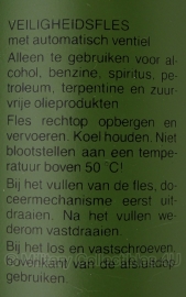 Nederlandse leger 1 liter Brandstof fles BRS Veiligheidsfles - NIEUW - 28 cm hoog - voor branders zoals Coleman 550B etc - origineel