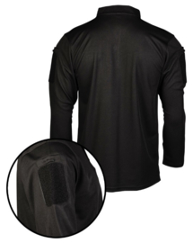 Tactical Quick Dry Poloshirt lange mouw - met klittenband op de mouwen - ZWART - nieuw gemaakt