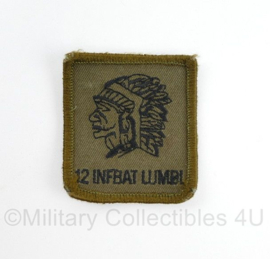 Defensie 12 INFBAT LUMBL 12 Infanteriebataljon Luchtmobiel borstembleem - met klittenband - 5 x 5 cm - origineel