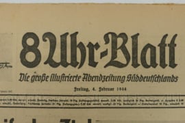 WO2 Duitse krant 8 Uhr Blatt 4 februari 1944 - 47 x 32 cm - origineel