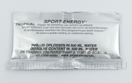Sport-Energy Tropical smaak zakje a 40 gram voor 500ml isotone sportdrink met 60 kcal!  tht 6-1-2024