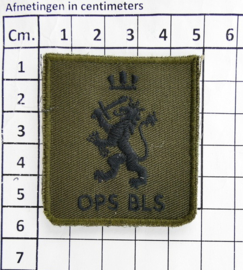 KL Nederlandse leger OPS BLS Operationele Staf Bevelhebber der Landstrijdkrachten borstembleem - met klittenband - 5 x 5 cm - origineel