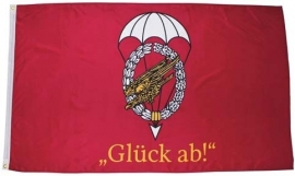 Vlag 150 x 90 cm.  - Duitse Fallschirmjäger "Glück Ab! "