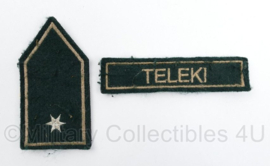 Hongaarse leger naamlint en kraagspiegel (enkel) met klittenband - origineel