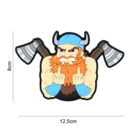 Angry Viking embleem 3D PVC - met klittenband - 8 x 12,5 cm