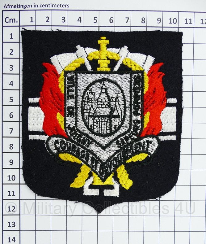 Frans Ville de Joigny Sapeurs Pompiers embleem van de brandweer  -  ZONDER klittenband -  12 x 10 cm - origineel