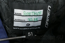 Damen blauwe motorbroek met bovenstuk - maat 51 - origineel