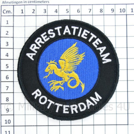 Arrestatieteam Rotterdam embleem - met klittenband - diameter 9 cm