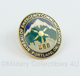 Amerikaanse politie 911 Bureau of Emergency Communications Portland OR speld - diameter 2,5 cm - origineel