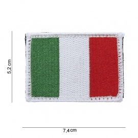 Uniform landsvlag Italie embleem STOF -  klitteband - 7,9 x 5,4  cm