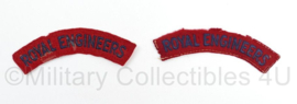 Britse leger Royal Engineers shoulder titles PAAR - 10,5 x 3,5 cm - origineel