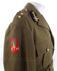 KL Koninklijke Landmacht Officiers DT jas en broek "rijdende artillerie" - rang "Eerste Luitenant" - jaren 60 - maat 48 - origineel