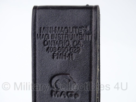 Mini-Maglite Mag-Lite PMH-11 Merk Mag originele zwarte lederen draagstel - origineel politie