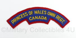 Canadese leger Princess of Wales Own Regiment Canada shoulder title - 16 x 5 cm - origineel