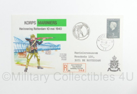 KMARNS Korps Mariniers Herinnering Rotterdam 10 mei 1940 envelop met postzegels - 19 x 10 cm - origineel
