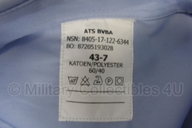 KMAR Marechaussee overhemd lichtblauw met straatnamen -  lange mouw - maat 50-7 (=50cm. Halsomtrek)  - huidig model - origineel