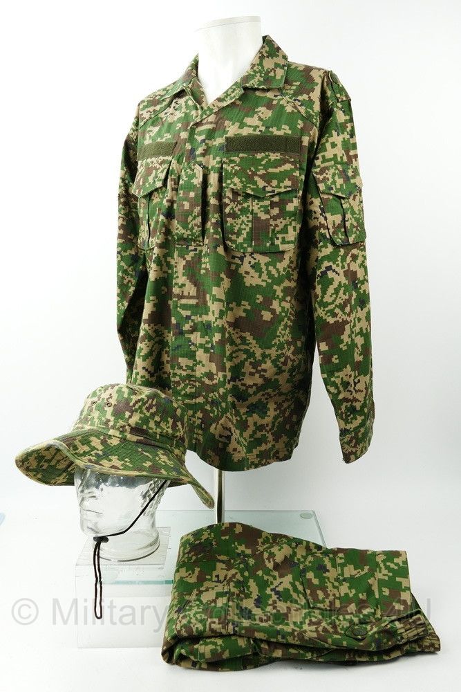 Maleisië Uniform set met boonie - jas/broek maat XL, boonie maat 58 - gedragen - origineel