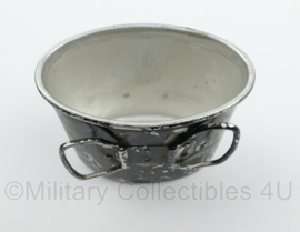 WO2 Duitse veldfles beker aluminium zwart - ongestempeld - origineel