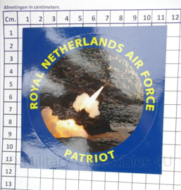 Royal Netherlands Air Force sticker Patriot - 11 x 11 cm  - origineel