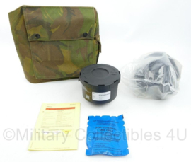 Defensie AMF12 gasmasker set met geseald masker en houdbaar gevechtsfilter(tht 2029) in Woodland camo tas - maat 2 = Middel- origineel