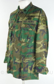 US Army BDU jacket and trouser - POPLIN Woodland - vroege versie 1980 ripstof - matching set - maat S/regular - origineel
