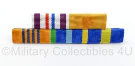 Defensie Koninklijke Marine medaillebalk met 5 batons - Herinneringsmedaille Vredesoperaties, Trouwe dienst, Inhuldigingsmedaille 2003, Marinemedaille - European Defence & Security Operations- 8 x 2,5 cm - origineel