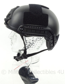 DSI en Politie model MICH 2002 helm met rails, nachtkijker houder en velcro  - BLACK