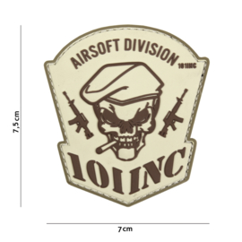 Embleem 3D PVC met klittenband - AIRSOFT DIVISION 101 INC Beige - 7 x 9 cm.