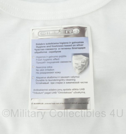 Defensie t-shirt wit - lange mouw - 100% polyester - maat Large - nieuw - origineel