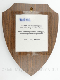 Wandbord SFOR 3 11 NL MECHBAT Regiment huzaren van Boreel - 15 x 1½ x 19 cm - origineel