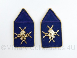 Defensie DT kraagspiegel paar Regiment Verbindingstroepen Opleiding - 8 x 4 cm - origineel