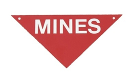 US Army Mines mijnen bord - metaal - 28,5 x 20 cm - origineel