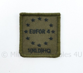 Defensie eenheid borstembleem EUFOR 4 1(NLD)HQ - met klittenband - afmeting 5 x 5 cm - origineel