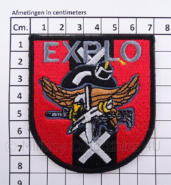 EXPLO Explosieve Opruimingsdienst amsterdam embleem - Afmeting 7 x 8 cm