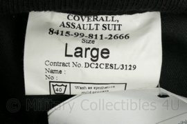 Britse coverall assault suit zwart - maat Large - nieuw - origineel