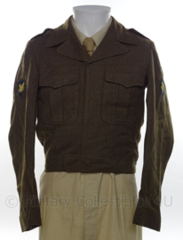 WO2 US Ike jacket met Specialist rangen en embleem - size 34L - origineel