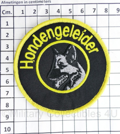 Hondengeleider embleem Geel / zwart - met klittenband -  diameter 8 cm - nieuw