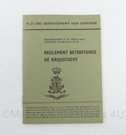 KL Nederlandse leger VS 27-3103 Voorschrift Reglement Betreffende de Krijgstucht 1974 - 14 x 10 cm - origineel