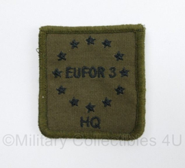 Defensie EUFOR 3 HQ borstembleem - met klittenband - 5 x 5 cm - origineel